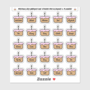 Kalendrar och planerare för dagskakor klistermärken