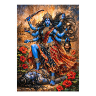 Kali dansar på Shiva Fototryck