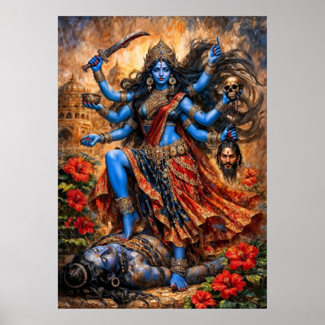Kali dansar på Shiva Poster (Framsidan)