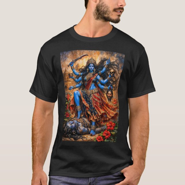 Kali dansar på Shiva T Shirt (Framsida)