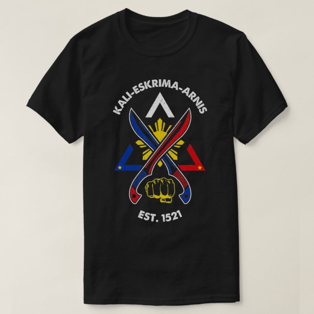 Kali eskrima arnis filipino martial arts eskrimado t shirt (Design framsida)
