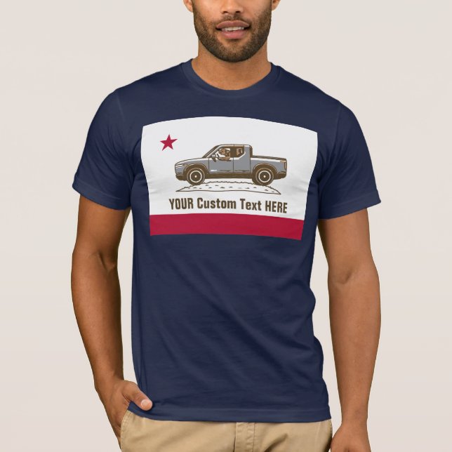 Kali-Flagga i Lastbil (ändra färg/text) GRÅTT T Shirt (Framsida)