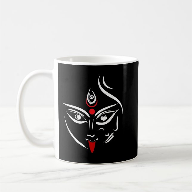 Kali Goddess Deity Indian India Hindu yoga Puja Ka Kaffemugg (Vänster)