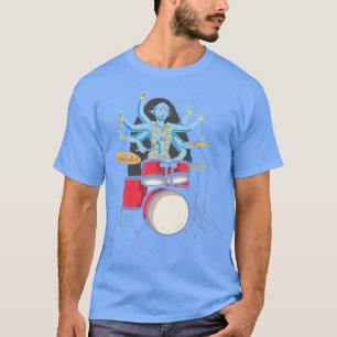 Kali Goddess uppspelningsdrums - Rock musik Band D T Shirt