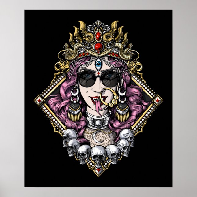 Kali Gothic Hindu Goddess Poster (Framsidan)