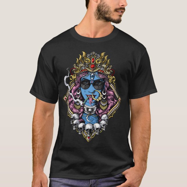 Kali hinduisk gudinna hippie t shirt (Framsida)