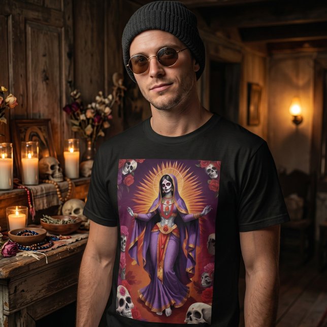 Kali Santa Muerte Day of the Dead T-shirt (Skapare uppladdad)