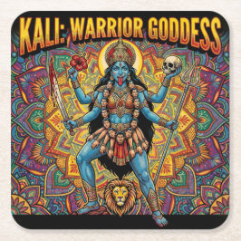 Kali Warrior Goddess Underlägg Papper Kvadrat