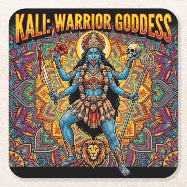 Kali Warrior Goddess Underlägg Papper Kvadrat (Framsidan)
