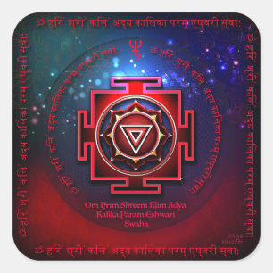 Kali Yantra Fyrkantigt Klistermärke