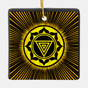 Kali Yantra Golden Stiga upp Pen Julgransprydnad Keramik