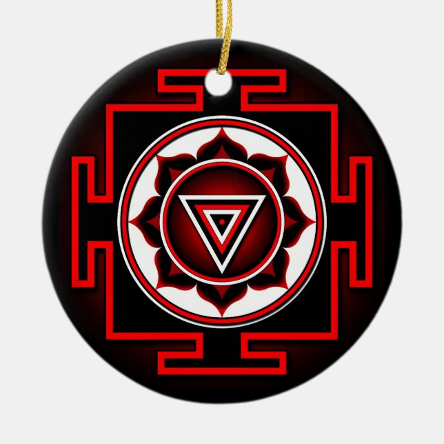 Kali Yantra Julgransprydnad Keramik (Framsidan)