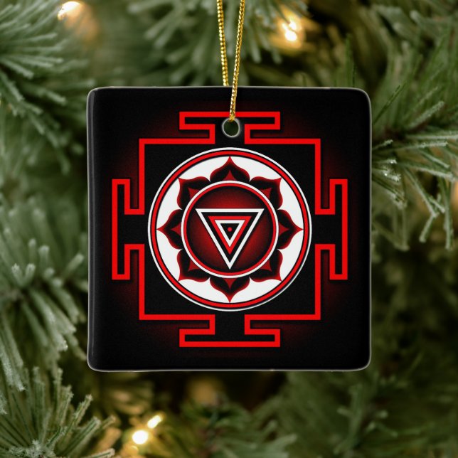 Kali Yantra Julgransprydnad Keramik (Träd)