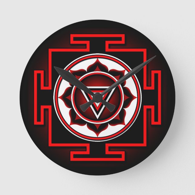 Kali Yantra Rund Klocka (Framsida)