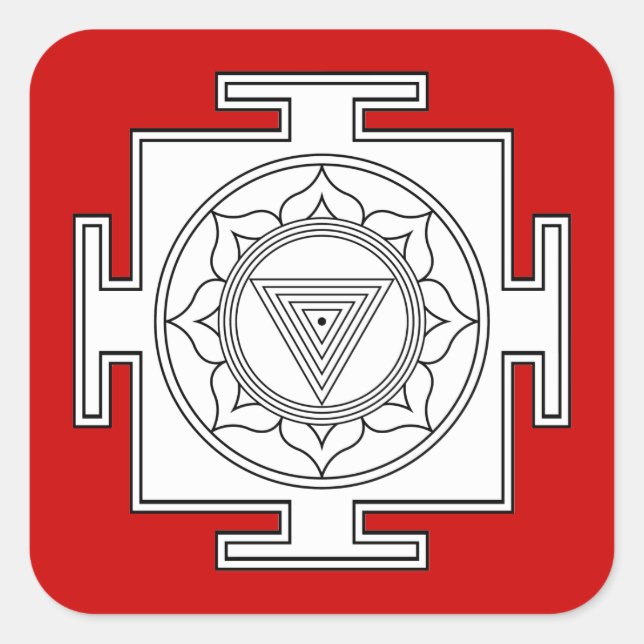 Kali Yantra Stickers Fyrkantigt Klistermärke (Framsida)
