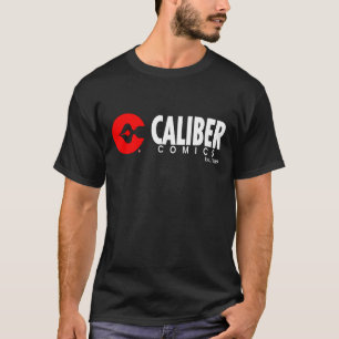 Kaliberfärgade Tecknader vågräts logotyp vit t- T Shirt