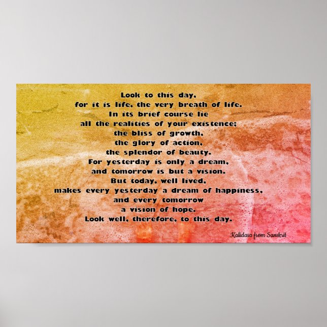Kalidasa sanskrit poetry poster (Framsidan)