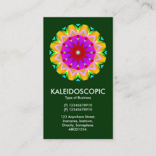 Kaliedoscopic Mandala 02 - Mörk grönt (003300) Visitkort