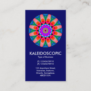 Kaliedoscopic Mandala 03 - Mörk blått (000066) Visitkort