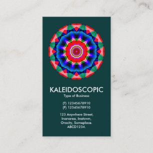 Kaliedoscopic Mandala 04 - Mörk grönt (003333) Visitkort