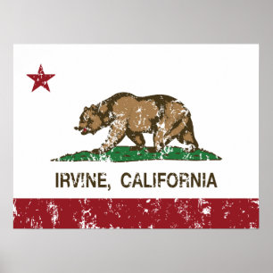 Kaliforni Statlig flagga Irvine Poster