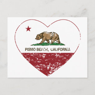 Kalifornia flagga pismo strandhjärta i nöd vykort