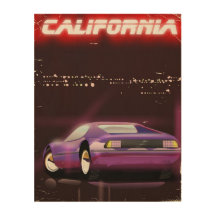 Kalifornien 80-tal neon Superbil affisch