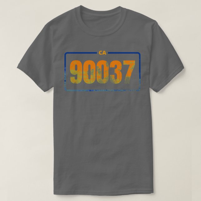 Kalifornien 90037 Zipcode OB T Shirt (Design framsida)