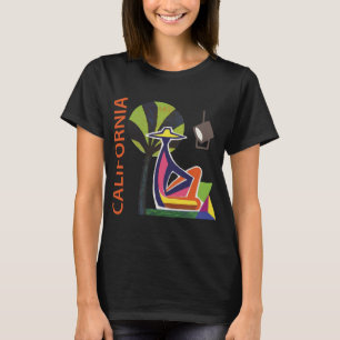 Kalifornien Abstrakt Modern Konst Resa T Shirt