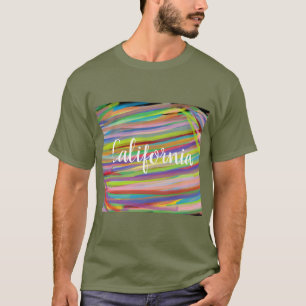 Kalifornien-abstraktens regnbågssnurra med callig t shirt