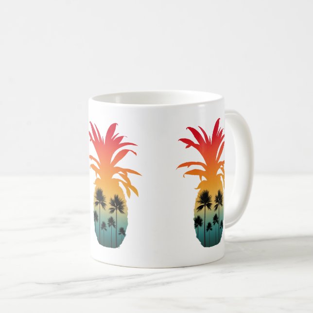 KALIFORNIEN ANANAS SOLNEDGÅNG PALMER KAFFEMUGG (Framsida höger)