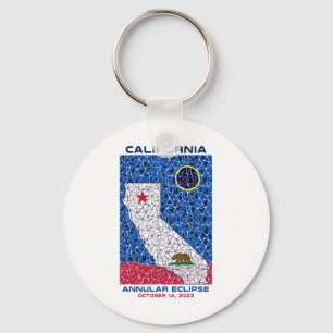 Kalifornien Annular Eclipse Round Keychain Nyckelring