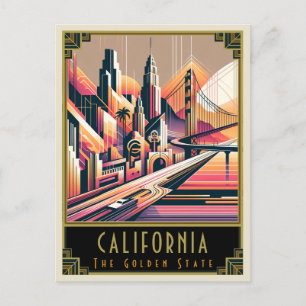 Kalifornien Art Deco Vykort
