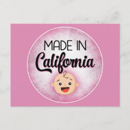 Kalifornien Baby Roligt Rosa Ny Tjej Postkort Vykort