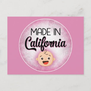 Kalifornien Baby Roligt Rosa Ny Tjej Postkort Vykort