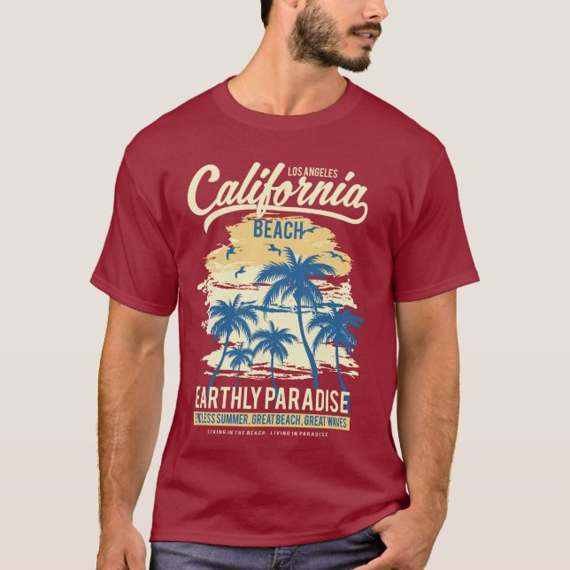 Kalifornien Beach Manar t shirt (Framsida)