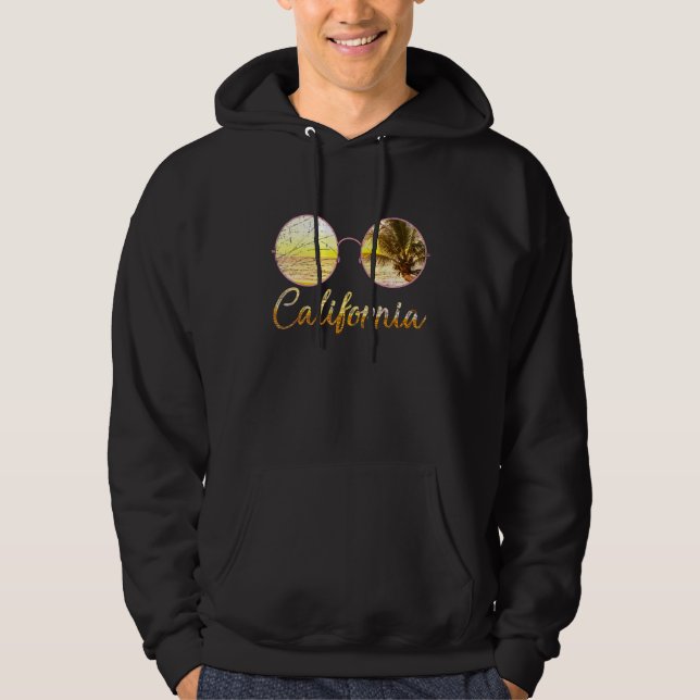 Kalifornien Beach Summer Ca Sunglasses Sunset Cali Hoodie (Framsida)