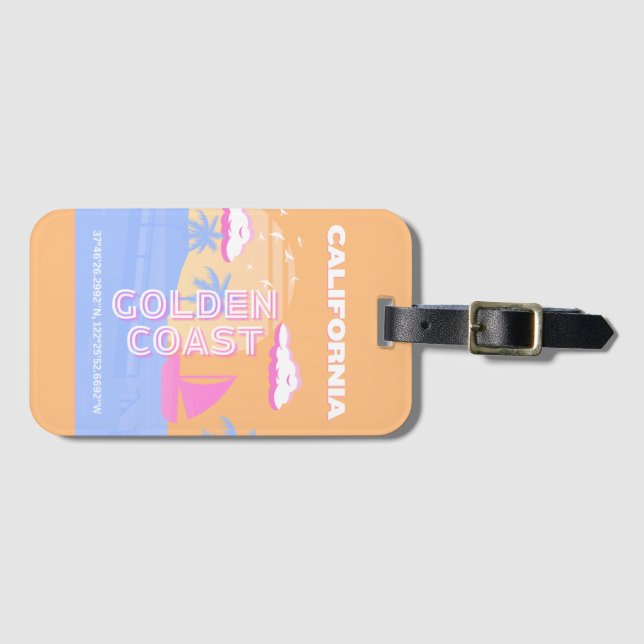 Kalifornien, Beach, Travel Art Bagagebricka (Framsida horisontal)