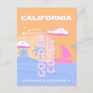 Kalifornien, Beach, Travel Art Helg Vykort