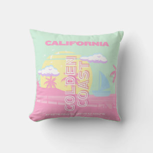 Kalifornien, Beach, Travel Art, Preppy Kudde