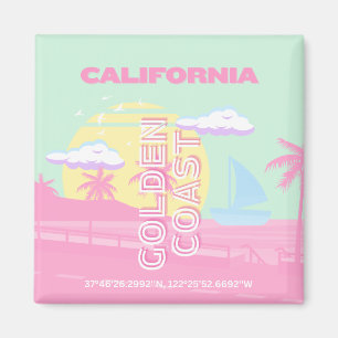 Kalifornien, Beach, Travel Art, Preppy Magnet