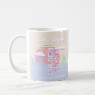 Kalifornien, Beach, Travel Art, Preppy, Pastel Kaffemugg