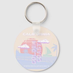 Kalifornien, Beach, Travel Art, Preppy, Pastel Nyckelring