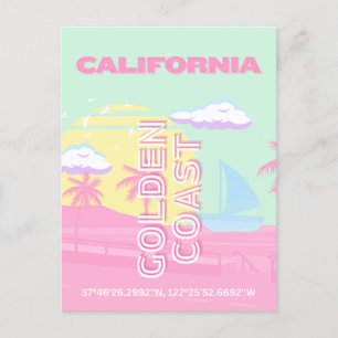 Kalifornien, Beach, Travel Art, Preppy Vykort