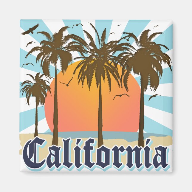 Kalifornien Beache Sunset Magnet (Framsidan)