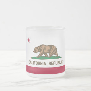Kalifornien Bear Flagga: Cali Golden State Frostad Glasmugg