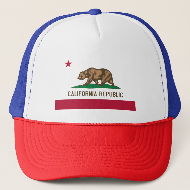 Kalifornien Bear Flagga: Cali Golden State Keps (Framsida)