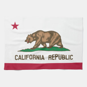 Kalifornien Bear Flagga: Cali Golden State Kökshandduk