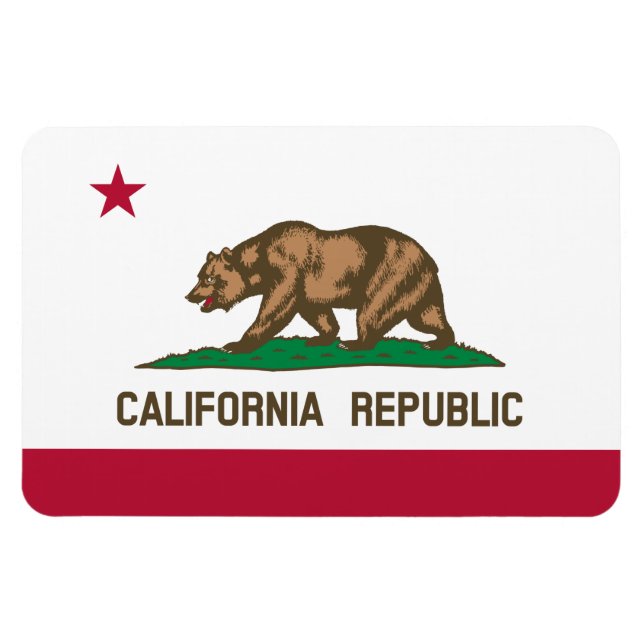 Kalifornien Bear Flagga: Cali Golden State Magnet (Horisontell)