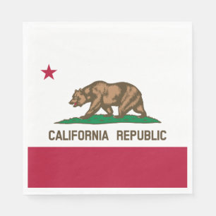 Kalifornien Bear Flagga: Cali Golden State Pappersservett